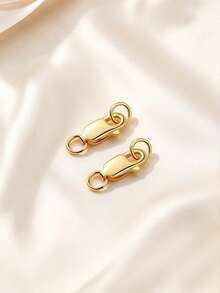 Stainless Steel Lobster Claw Clasps With Closed Jump Rings & 14K Gold Necklace Clasp & Connectors For Jewelry Making, Bracelet Extender - Connectors - View 6
