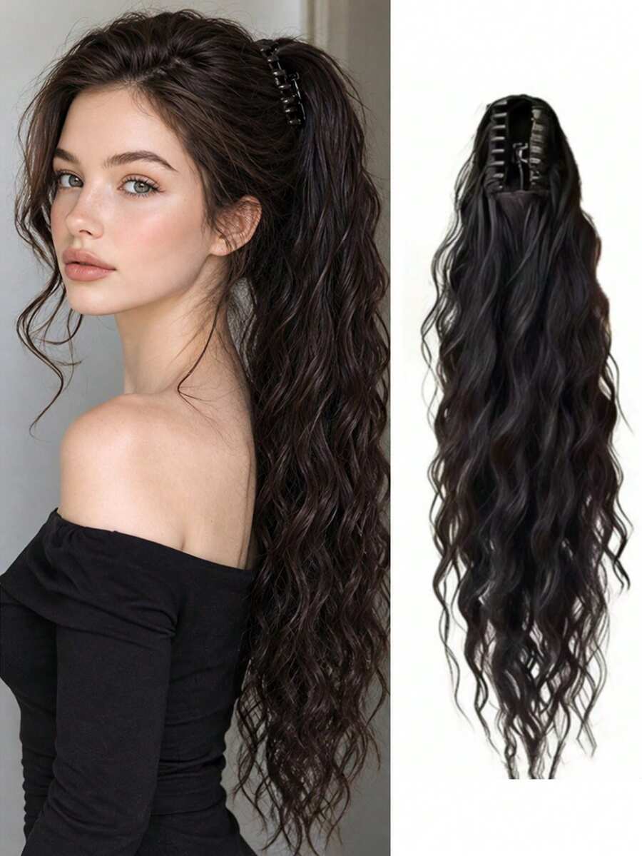 26inch 100g Halloween Women's Wavy Ponytail Hair Extension With Large Claw Clip, Multi-Color, Suitable For Daily Wear And Multiple Occasions - Multicolor - View 1