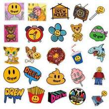 Hasbro 50pcs/1set Drewhouse Stickers Justin Bieber Smiling Face Luggage Cartoon Brand DIY Creative - Multicolor - View 3