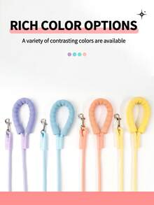 1pc Reflective Dog Leash With Comfortable Padded Handle, Braided Nylon, Shock Absorbing Outdoor Training Pet Lead For Large/Medium/Small Dogs, 360° Swivel Tangle-Free Snap Hook - Multicolor - View 13