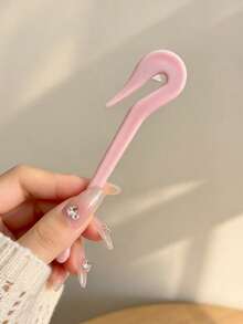 1pc Cute Swan Shaped Hair Tie Remover, Girls Hair Elastic Band Removal Tool, Hair Accessory Tool That Doesn't Damage Hair - Pink - View 8