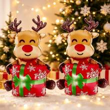 1/2pcs Christmas Reindeer Balloons, Large Reindeer Balloons, Suitable For Christmas Birthday Party Decoration, Holiday Party, New Year's Eve Decoration - Christmas Gift Box Reindeer - View 1