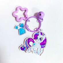 Hasbro 1pc My Little Pony Cartoon Keychain Bag Charm With Bell, Cute Highly Attractive Exquisite Backpack Pendant, Party Decoration Accessory, Party Favor Gift, Key Ring, Creative Gift Craft Ornament, Party Key Ring Gift Bag, Halloween Christmas Gift, Car Key Chain, Clothing Accessory, Bright Colors, Party Costume Accessory, Party Photo Prop, Suitable For Graduation Party, Birthday Gift, Best Friend Gift, Wedding - A - View 17
