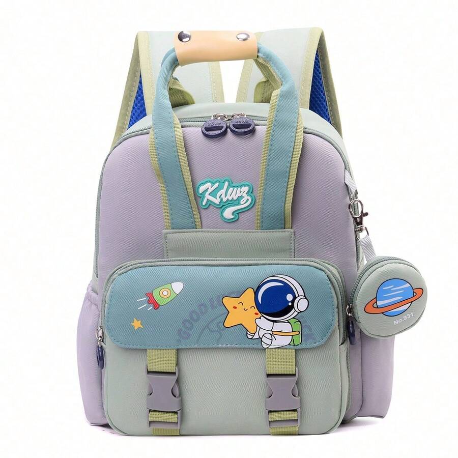 2026 New College Style Backpack Lightweight, Comfortable, Cute Cartoon Bunny Pattern Student Backpack Simple And Versatile Campus Backpack - Green - View 1