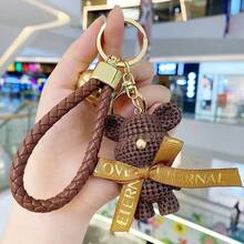 1/2pcs Bear Pendant Keychain, Mechanical Bear Key Ring, Unisex, Cartoon Fashion Creative Key Ring, Suitable For Car, Bag Decoration, Gift - Multicolor - View 6