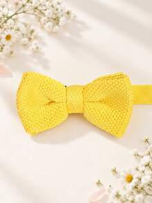 1PC Fashion Casual Minimalist Unisex Solid Color Soft Knitted Double Layer Bowknot Collar Comfortable Versatile Suitable For Daily Wear, Holidays, Shopping, Campus, Party, Banquet - Multicolor - View 5