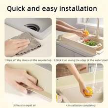 1 tấm chắn nước văng bồn rửa bằng silicone - tấm chắn nước văng bồn rửa bếp, tấm chắn nước văng bồn rửa có giác hút, dùng cho bồn rửa mặt gia đình, thảm thấm nước chống thấm, nắp bảo vệ chống thấm, lưu trữ phòng tắm, tấm chắn nước văng bồn rửa bếp, tấm chắn nước văng bồn rửa bằng silicone - Xem 8