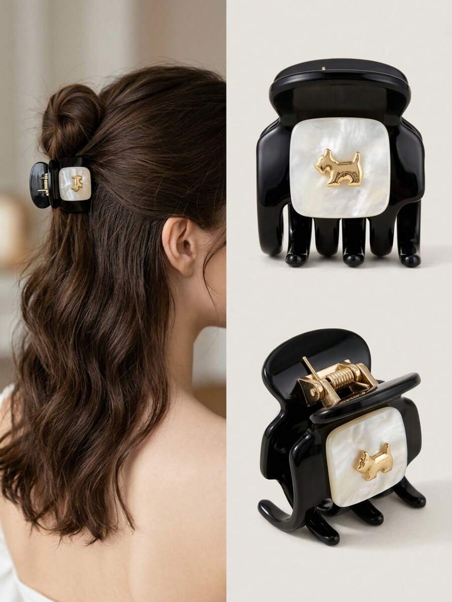 1pc Colorful Bear Claw Clip Cartoon Style Hair Hair Claw Cute Animal Hair Clip Ponytail Clip - Multicolor - View 1