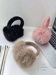 1pc Soft Fluffy Ear Warmers, Match Casual & Formal Outfits, Lovely Valentine's Day & Christmas Accessory (Hand Wash Only) - Multicolor - View 5