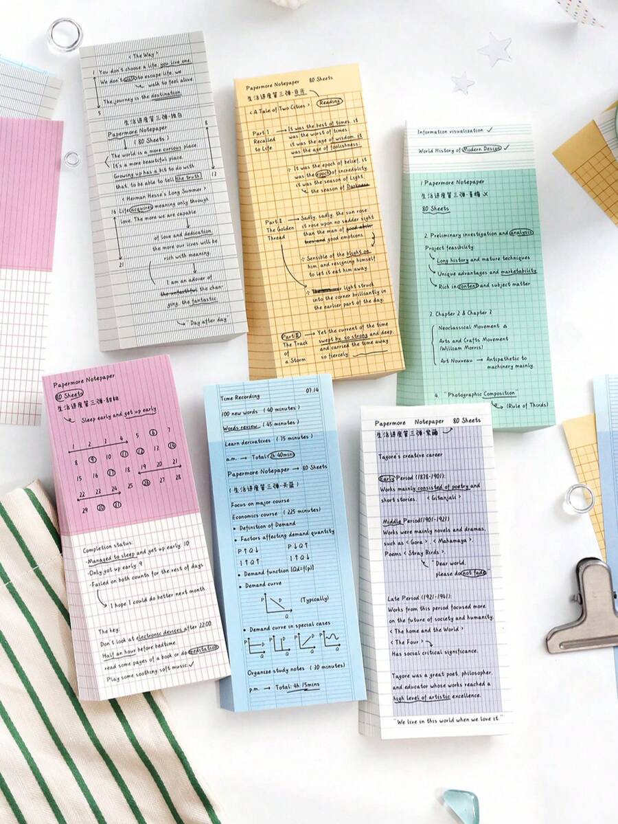 PaperMore Life Progress Series 3 Writable Sticky Notes Minimalist Planner Memo Pads For Notebooks, Journals, Planners, Back To School Season - one-size - View 1