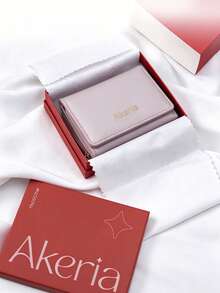 Women's Short Wallet, Multi-Function Coin Purse With Zipper And Snap Button, Small Card Holder, Gift Box Set For Girlfriend And Mother - Mauve Purple - View 1