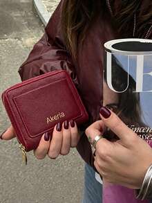 Set Kotak Hadiah Dompet Clutch Wanita Baru, Dompet Koin dan Tempat Kartu INS Gaya Korea, Dompet untuk Pacar dan Ibu - Merah - View 1