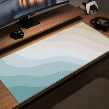 1pc Multi-Size Computer Mouse Pad, Extra Large Office Laptop Keyboard Pad, High Quality High Aesthetic Desk Mat, Desktop Protector, Suitable For Home, School And Classroom Writing, Learning, Computer Office Desk - Rainbow Wave - View 3