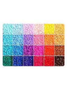1盒13500顆Perler珠子套組－24色2.6mm迷你珠子，適合成人DIY手工、馬賽克藝術、家居裝飾與創意專案，適合初學者，手工像素藝術3D拼圖熨燙珠，萬聖節、聖誕節 - 彩色 - 查看 17