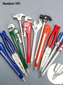 5pcs Hardware Tool Shaped Pens, Pen Body Designed As Pliers, Wrench, Hammer, Screwdriver And Other Tools, Suitable For Workers, Craftsmen, Students, Creative Stationery Gift For Back To School Season - Default - View 14