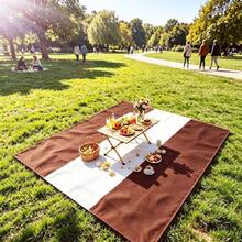1pc Pure White Garden Picnic Mat, Mini Oversized Beach Mat, Compact Lightweight Durable. Perfect For Travel, Camping And Picnic. Also As Valentine's Day Gift For Girlfriend. Adult Oversized Design, With 4 Small Yellow Stakes And Storage Bag, Enjoy Beach And Outdoor Garden Adventure Fun - B - View 14