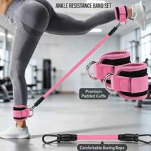 3pcs Hip Resistance Band Set, Includes Ankle Band, Hip And Leg Resistance Rope, Waist Shaping, Cable Machine, Hip Lift Ankle Elastic Band Training Set - Multicolor - View 7