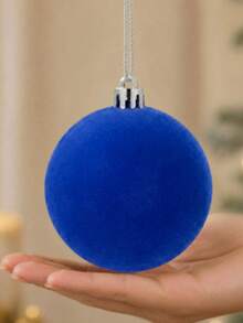 1pc 10cm Christmas Tree Decorative Ball With Christmas Bow, Velvet Flocked Christmas Ball Ornament, Multi-Color Christmas Tree Hanging Decoration, Holiday Home Decor, Suitable For Christmas Tree, Party, Wedding And Holiday Scene Decoration - Multicolor - View 15