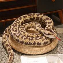 1pc Realistic Snake Shaped Plush Doll, Vivid Scale Pattern Design, Soft Fabric And Durable Stitching, Suitable For Room Display And Personal Collection - Multicolor - View 5