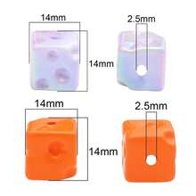 20pcs 14mm Macaron Color Cheese Block Beads, Handmade DIY Sweater Chain, Pet Crystal Bracelet, Keychain Accessories, Unisex, Suitable For Christmas Gifts - Multicolor - View 6