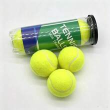 3 quả/gói bóng tennis tập luyện, bóng tennis nỉ độ đàn hồi cao bền bỉ trong xô trong suốt, bóng tennis tập luyện cho người mới bắt đầu, tập luyện sân ngoài trời, thể thao vận động - Màu vàng - Xem 7