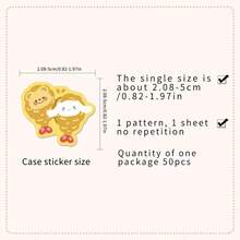 50pcs Sanrio And Butter Bear Cartoon Stickers, Suitable For Decorating Phone, Tablet, Laptop, Camera, Desk, Diary, Planner - Multicolor - View 5