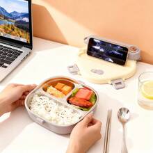 304 Stainless Steel Bento Box Adult, Leakproof Microwavable Lunch Containers, Metal Lunch Box With Soup Container And Utensils, Cute Japanese Bento Box, Travel Food Containers, Meal Prep Containers For School Student - Multicolor - View 11