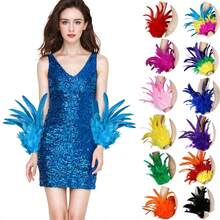 1pc Feather Cuff Feather Armband Leg Ornament Wristband, Suitable For Carnival Party Cosplay Stage Performance Accessory Costume - 1 Piece Solid Color Bracelet - View 1