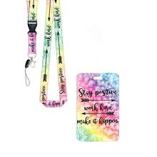 1pc Colorful "Stay" Teacher ID Badge Holder With Detachable Lanyard, Office Name Card Protector, Vertical Push-In Badge Card Holder, Office Neck Strap Keychain, Suitable For Office Workers, Doctors, Nurses, Men And Women - Business Model - View 12