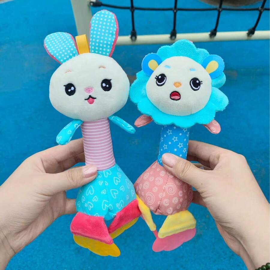Infant Rattle Toy, Soft Hand Rattle With Crinkle Paper, Colorful Parent-Child Interactive Toy, Outdoor Toy, Travel Essential, Gift For Baby On Christmas And Halloween