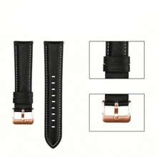 QCTOG 18/20mm 人造皮革替換智慧手錶錶帶，相容於 Galaxy Watch 7/6/5/4 44mm 40mm、Forerunner 265S 165、GTS 4 3 - 彩色 - 查看 3