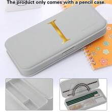 大容量塑膠鉛筆盒，極簡學生文具盒，多層收納整理盒，可存放筆與尺，可愛馬卡龍色系校園用品，耐用桌面配件 - 灰色2 - 查看 13