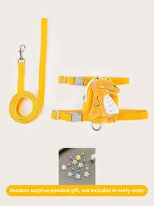 Cute 3D Plush Dinosaur Pet Harness & Leash Set, Adjustable Strap, With Storage Backpack And Keychain Pendant, Suitable For Small To Medium Cats And Dogs, Outdoor Pet Supplies - Multicolor - View 20