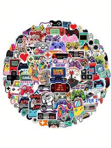 50PCS Game Controller Stickers, Aesthetic Stickers, High Quality Stickers Scrapbook, Decorative Paper, Journaling, Laptop, Bumper, Skateboard, Water Bottles, Computer, For Gift Bags, Envelope Seals, Party Decoration School Supplies - Multicolor - View 9