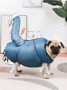 1pc Pet Drying Bag, Anti-Hair Fly, Travel Drying Bag, Blue Portable Compact Style, Suitable For Home And Travel, Small Dogs, Medium Dogs, Large Dogs - Multicolor - View 9
