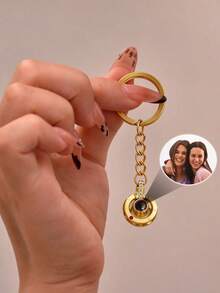 Customized Photo Personalized Cute Pet Paw Print Projection Photo Keychain Paw-Shaped Pendant Commemorative Style, Built-In Memorial Photo, Suitable For Halloween, Christmas, Surprise Accessory Gift Carrying Beautiful Memories - Multicolor-style 2 - View 2