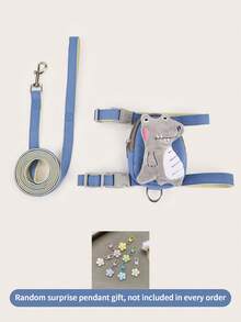 Cute 3D Plush Dinosaur Pet Harness & Leash Set, Adjustable Strap, With Storage Backpack And Keychain Pendant, Suitable For Small To Medium Cats And Dogs, Outdoor Pet Supplies - Multicolor - View 16