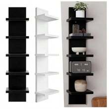 5 Tier Wall Shelf Unit Vertical Shelf Floating Storage Wall Shelf Decorative - View 10