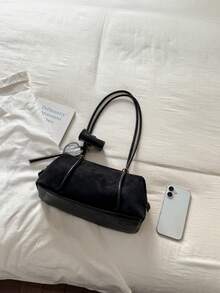 Women's Shoulder Bag, Fashionable Retro Elegant Minimalist Pendant Black Bag - Coffee - View 9