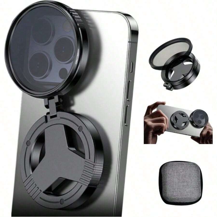 1pc 52mm CPL Filter Set Magnetic Circular Polarizer Lens Clip Professional Phone Lens Compatible With Magsafe Phones 16/17/18 PRO MAX/15 PLUS, Magnetic CPL Polarizing Filter Designed For Smartphones, Eliminates Reflections, Optical Coating For High Definition Photography - A - View 1