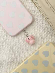 1pc/2pcs Resin Flocked Cartoon Animal Phone Dust Plug, Cute 3D Creative Pet Design, Dust-Proof And Anti-Gray, Can Also Be Used As A Soft Adorable Phone Charm, Compatible With Type-C Interface Phone Dust Plug, Healing Niche Phone Dust Plug - Multicolor - View 3