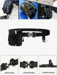 1 Set Outdoor Sports 2-In-1 Tactical Belt - Nylon Material, Adjustable Buckle, Suitable For Survival, Tactical Use, Tactical Gear - Multicolor - View 8