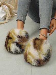 Women's Plush Casual Daily Home Slippers - Multicolor - View 8