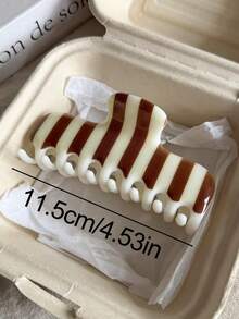 3件/1件 女款 11.5cm/4.53in 條紋波點格紋髮夾 輕量塑膠髮夾 時尚百搭 高端優雅 極簡風 純色髮爪 浴室髮飾 適合日常外出休閒派對通勤海灘度假 髮型馬尾紮髮盤髮 洗臉沐浴化妝搭配衣著使用 髮飾髮夾 - 彩色 - 查看 2