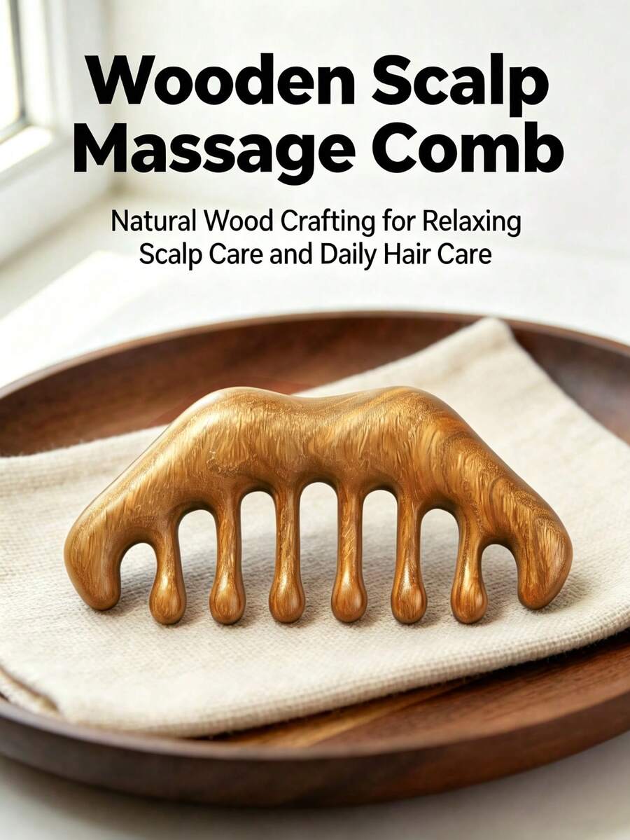 1pc Anti-Static Multi-Function Massage Comb, 8-Tooth Ball Design, Suitable For Scalp, Head And Neck Massage, Can Also Be Used As Hair Accessory - Multicolor - View 1