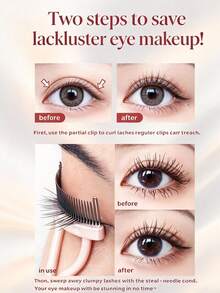 1pc Dual-Head Eyelash Comb: One End For Detangling Mascara Clumps, The Other End For Grooming Eyelash Tips, Lower Lashes And Fine Areas. Full-Function Design, Creating Perfect Eye Makeup. Also Can Be Used As Eyebrow Comb, Eyeshadow Brush And Spiral Brush. - Multicolor - View 3