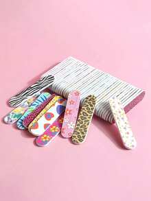 100/50/30/20/12/10/5/1pc Mini Nail File, Double-Sided Durable Portable Manicure & Pedicure Tool, Black Compact Design, Suitable For Natural And Artificial Nails - Multicolor - View 5