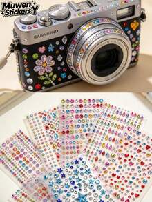 1 buah Set Stiker Rhinestone 3D Warna-warni dengan Pinset, Stiker Permata Bulat Bintang Hati Warna-warni, Stiker Rhinestone Akrilik Perekat Diri 3D, Stiker Dekorasi Gelas Air, Tersedia Berbagai Gaya, Cocok untuk Casing Ponsel, Gelas, Kamera, Casing Earphone, Earphone, Gantungan Kunci, Stiker Kreatif Dekorasi Gelas Air - Satu-Ukuran - View 1
