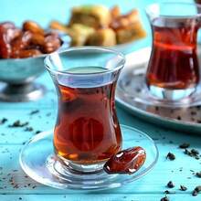 طقم أكواب شاي زجاجي 6 قطع، أكواب شاي تقليدية بشكل زهرة التوليب، سعة 111 مل، 9.7 * 6.5 سم، لتقديم الشاي الأسود والمشروبات اليومية - شفاف - مشاهدة 6