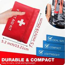 137pcs Car Travel First Aid Kit, Emergency First Aid Kit, Suitable For Hiking Camping, Small Trauma First Aid Kit, Boat Vehicle Use, Lightweight Compact Pocket First Aid Kit, Sports Outdoor Survival - View 3